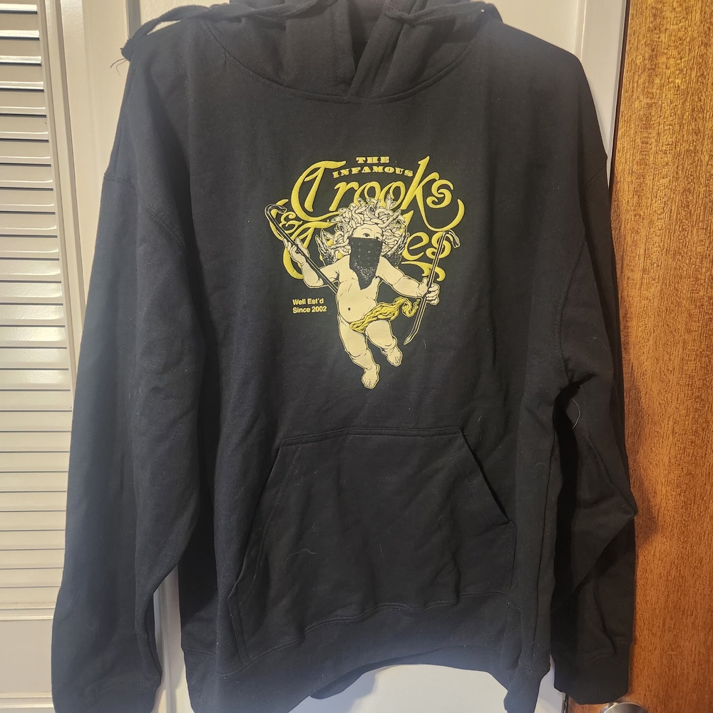 Crooks & Castles Black Hoodie with Gold Graphic